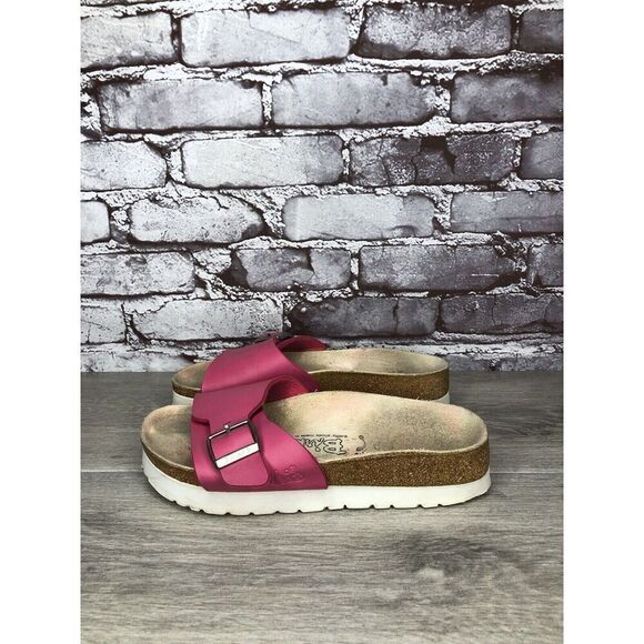 Birkis By Birkenstock Pink Leather Buckle Strap Platform Sandals Women Sz 35EU/5 - Picture 11 of 16